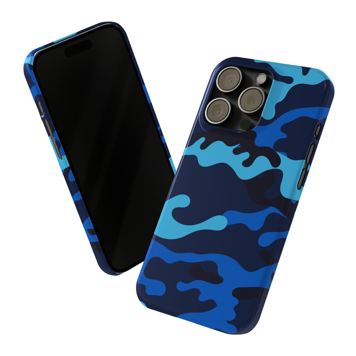 Slim Cute Phone Cases for Iphone - | iPhone 15 Case | iPhone 15 Pro Max Case, Iphone 14 Case, Iphone 14 Pro Max, Iphone 13, Blue Camouflage - Studio40ParkLane