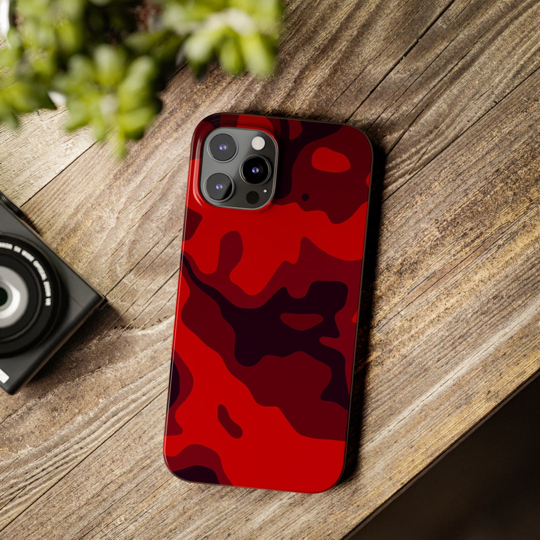 Slim Cute Phone Cases for Iphone - | iPhone 15 Case | iPhone 15 Pro Max Case, Iphone 14 Case, Iphone 14 Pro Max, Iphone 13, Red Camo Camouflage - Studio40ParkLane