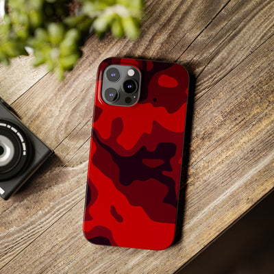 Slim Cute iPhone Cases - | iPhone 15 Case | iPhone 15 Pro Max Case, Iphone 14 Case, Iphone 14 Pro Max, Iphone 13, Red Camo Camouflage