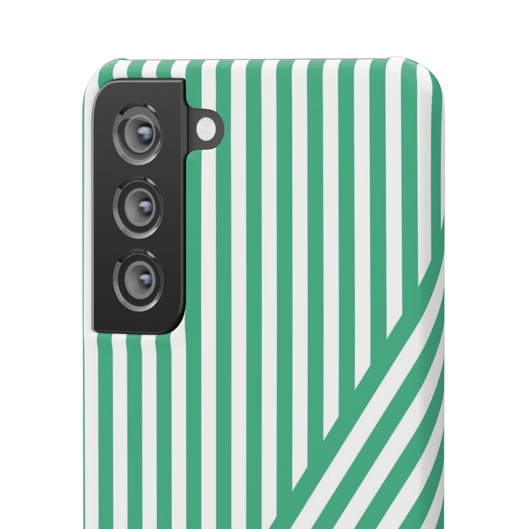 Aesthetic Emerald Stripes Cute Phone Case Sleek Snap - For iPhone 17 Pro Max iPhone 16 Pro iPhone 15 Iphone 14 Plus 13 Pro 12 11 10 Gift