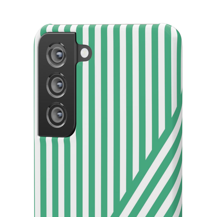 Aesthetic Emerald Stripes Cute Phone Case Sleek Snap - For iPhone 17 Pro Max iPhone 16 Pro iPhone 15 Iphone 14 Plus 13 Pro 12 11 10 Gift