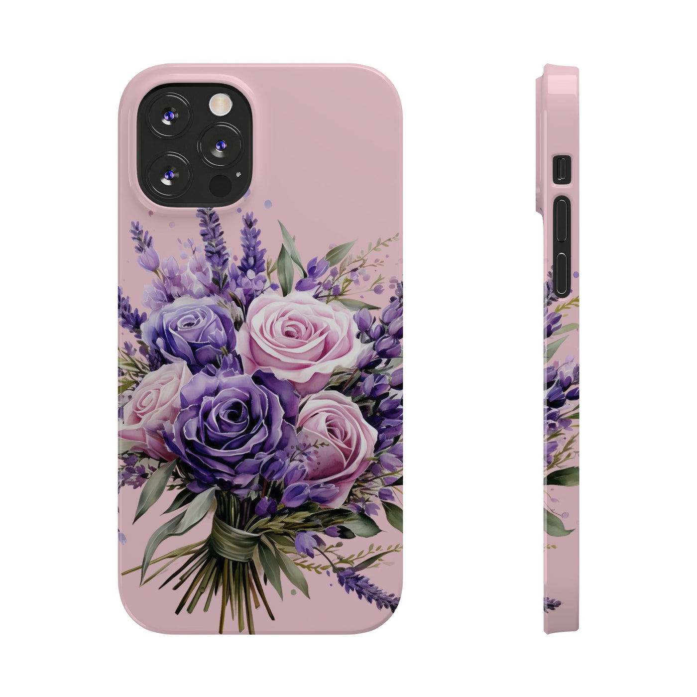 Slim Lavender Bouquet Flowers Cute Phone Cases for Iphone 16 Pro Max | iPhone 15 Case | iPhone 15 Pro Max Case, Iphone 14, Iphone 14 Pro Max, Iphone 13 12 11 8 7