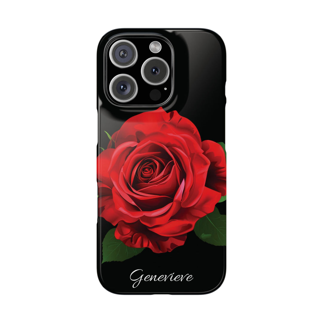 Slim Custom Personalized Red Rose Flowers Gift for Her Cute Phone Cases for Iphone 16 Pro Max | iPhone 15 Case | iPhone 15 Pro Max Case, Iphone 14, Iphone 14 Pro Max, Iphone 13 12 11 8 7 - Studio40ParkLane