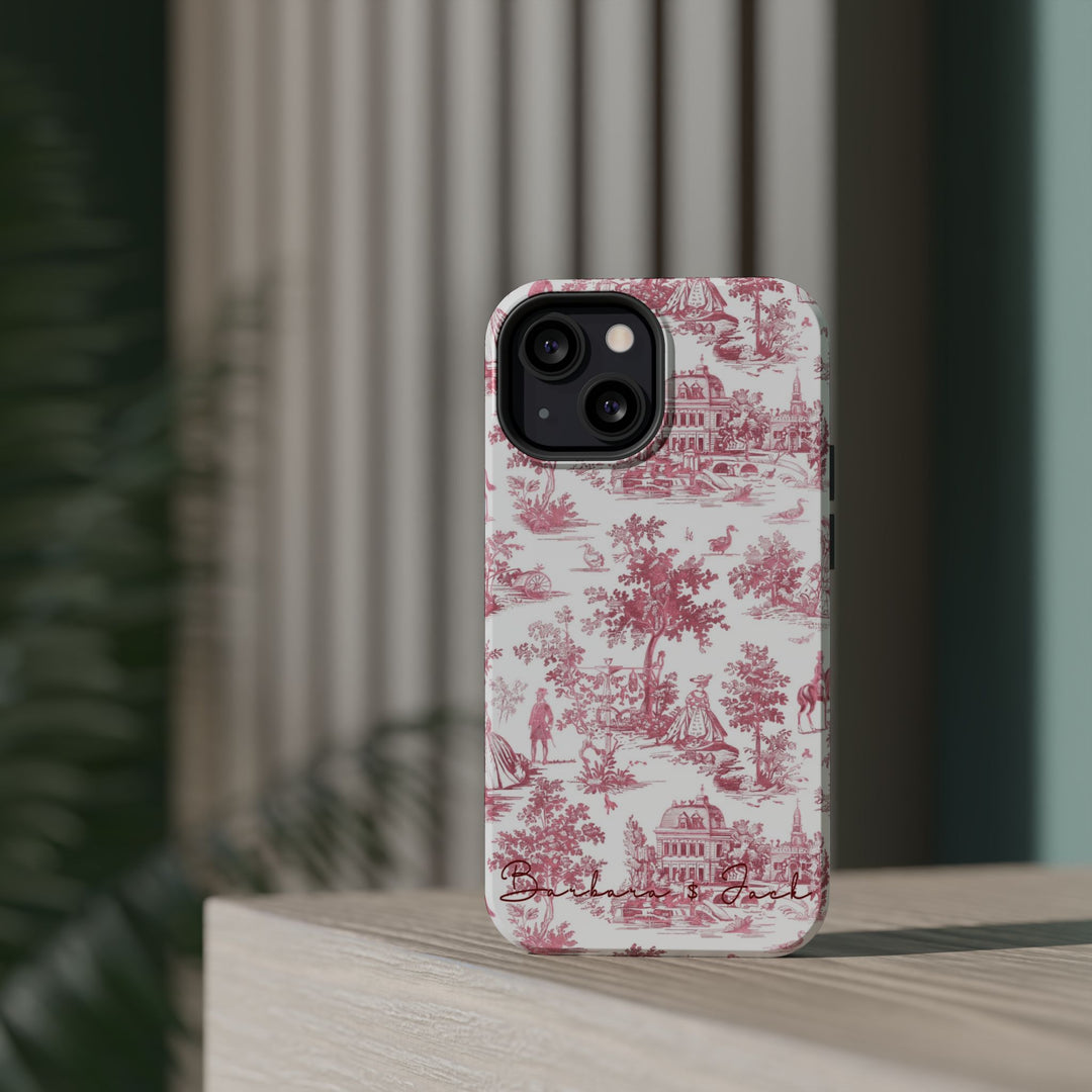 Magsafe French Toile Personalized Initial Custom Gift Cute Phone Cases for Iphone 16 Pro Max | iPhone 15, Pro Max Case, Iphone 14, 13, 12, 11, 10 - Studio40ParkLane