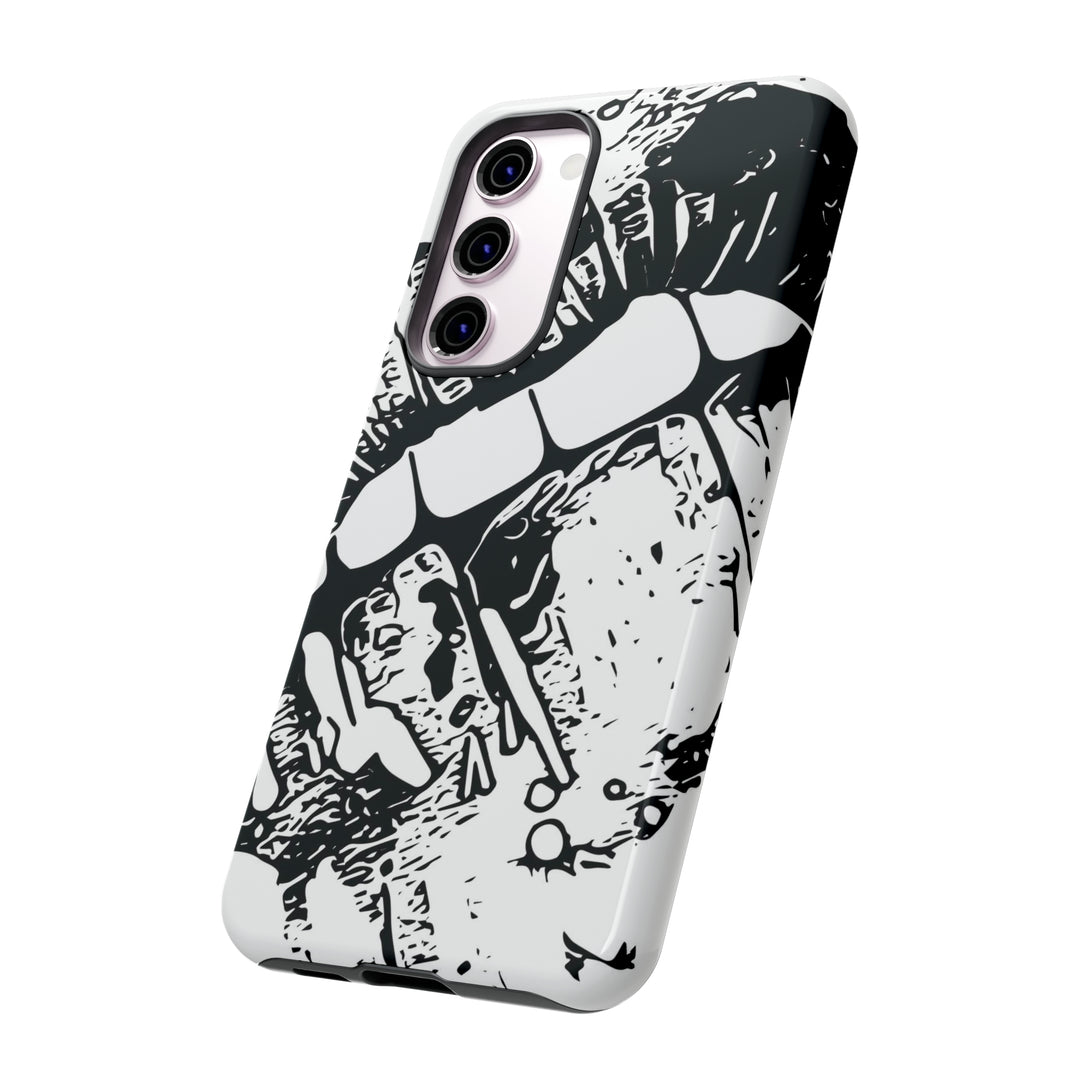 Cute Samsung Phone Case | Aesthetic Samsung Phone Case | Smile Lips Black White | Galaxy S23, S22, S21, S20 | Luxury Double Layer | Cool - Studio40ParkLane