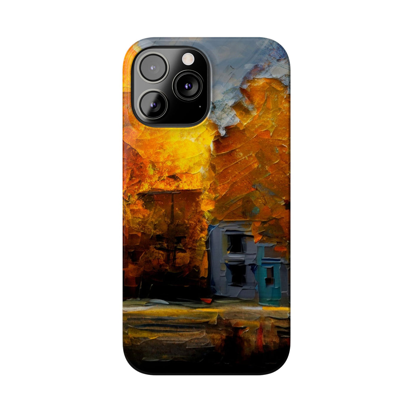 Slim Cute Phone Cases for Iphone - | iPhone 15 Case | iPhone 15 Pro Max Case, Iphone 14 Case, Iphone 14 Pro Max, Iphone 13, Fall Leaves Oil Paint Effect