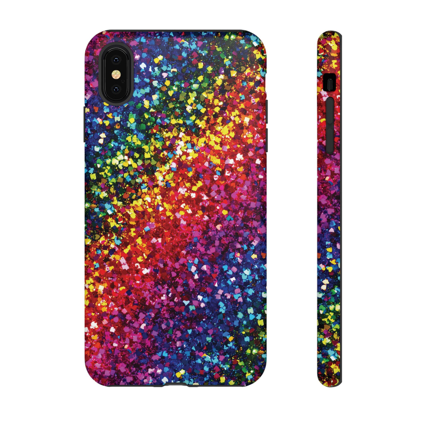 Faux Chic Play on Glitter Effect Cute Phone Case, for IPhone 16 pro Max | Iphone 15, Iphone 14, IPhone 13 Case, 11 8 7, Samsung Galaxy S24, S23, S22, S21, 2 Layer Protection