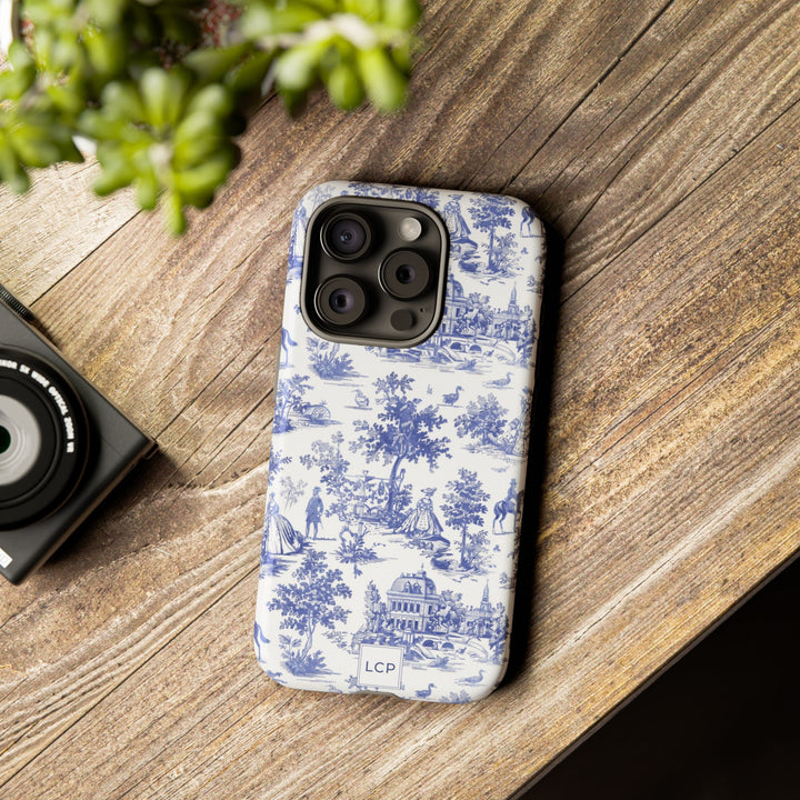 Personalized Custom French Toile Tough Cute Phone Case For Apple iPhone 18, 17, 16, 15 14, Pro Max, Samsung Galaxy S26, S25, S24 Plus Ultra