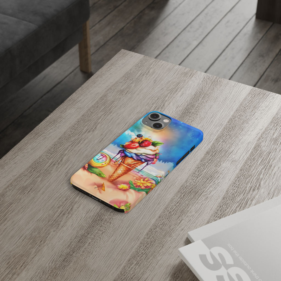 Slim Summer Ice Cream Cone Slim Cute Phone Cases for Iphone | iPhone 15 Case | iPhone 15 Pro Max Case, Iphone 14, Iphone 14 Pro Max, Iphone 13 - Studio40ParkLane