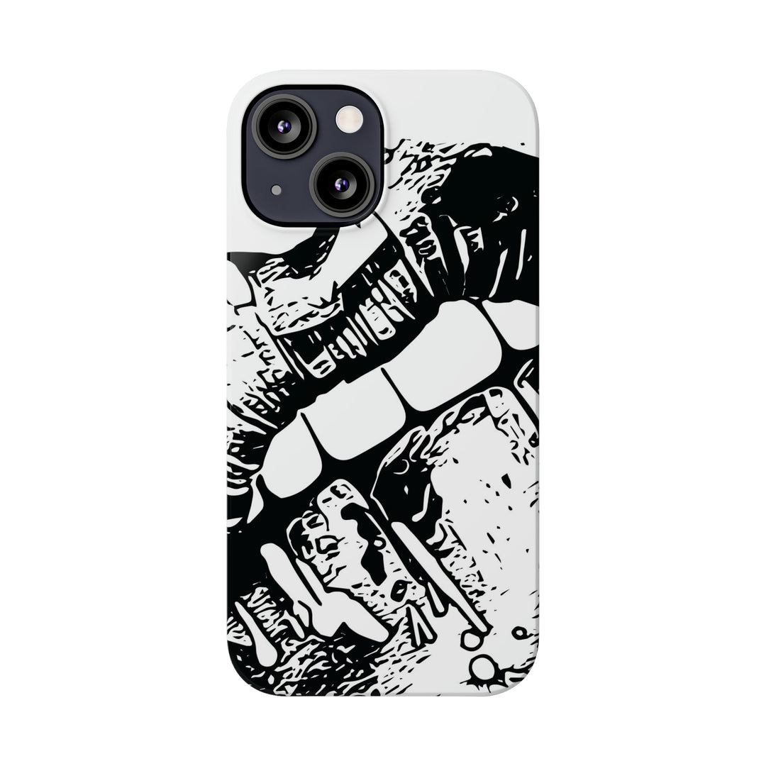 Slim Cute Phone Cases for Iphone - | iPhone 15 Case | iPhone 15 Pro Max Case, Iphone 14 Case, Iphone 14 Pro Max, Iphone 13, Smile Lips Black and White - Studio40ParkLane