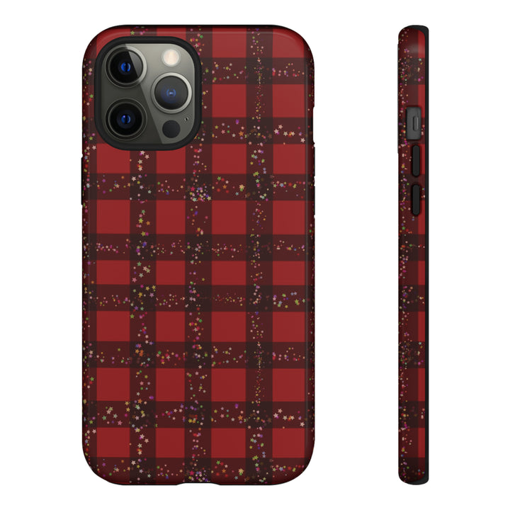 Cute IPhone Case | iPhone 15 Case | iPhone 15 Pro Max Case, Iphone 14 Case, Iphone 14 Pro Max Case IPhone Case for Art Lovers, Red Festive Plaid - Studio40ParkLane
