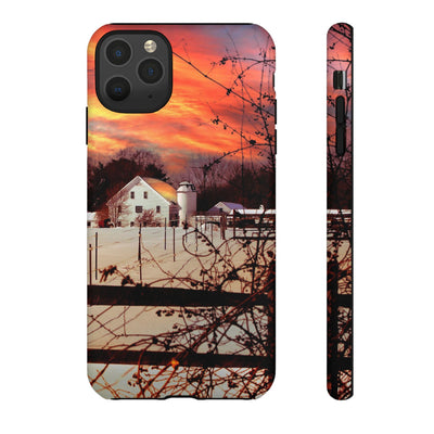 Impact Resistant, Winter Sunset Cute Phone Cases for Samsung S24, S23, S22, S21, IPhone 15 pro Iphone 14 pro Iphone 13 IPhone 12 Iphone 11