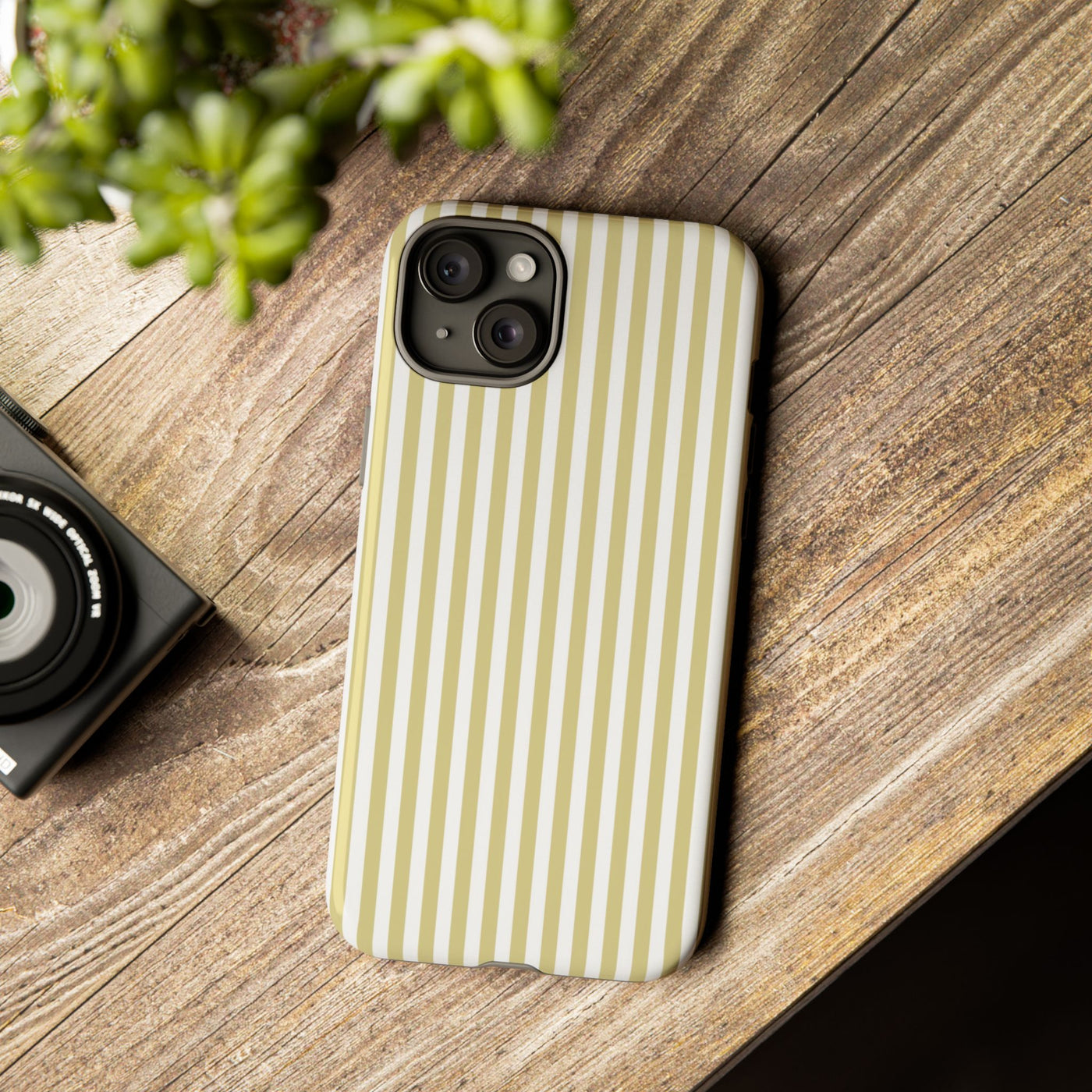 Tough Premium Soft Yellow Stripes Phone Case Gift for Her - For Apple iPhone 16 Pro Max 16e iPhone 15 Pro iPhone Iphone 14 Plus 13 Pro 12 SE XR - Studio40ParkLane