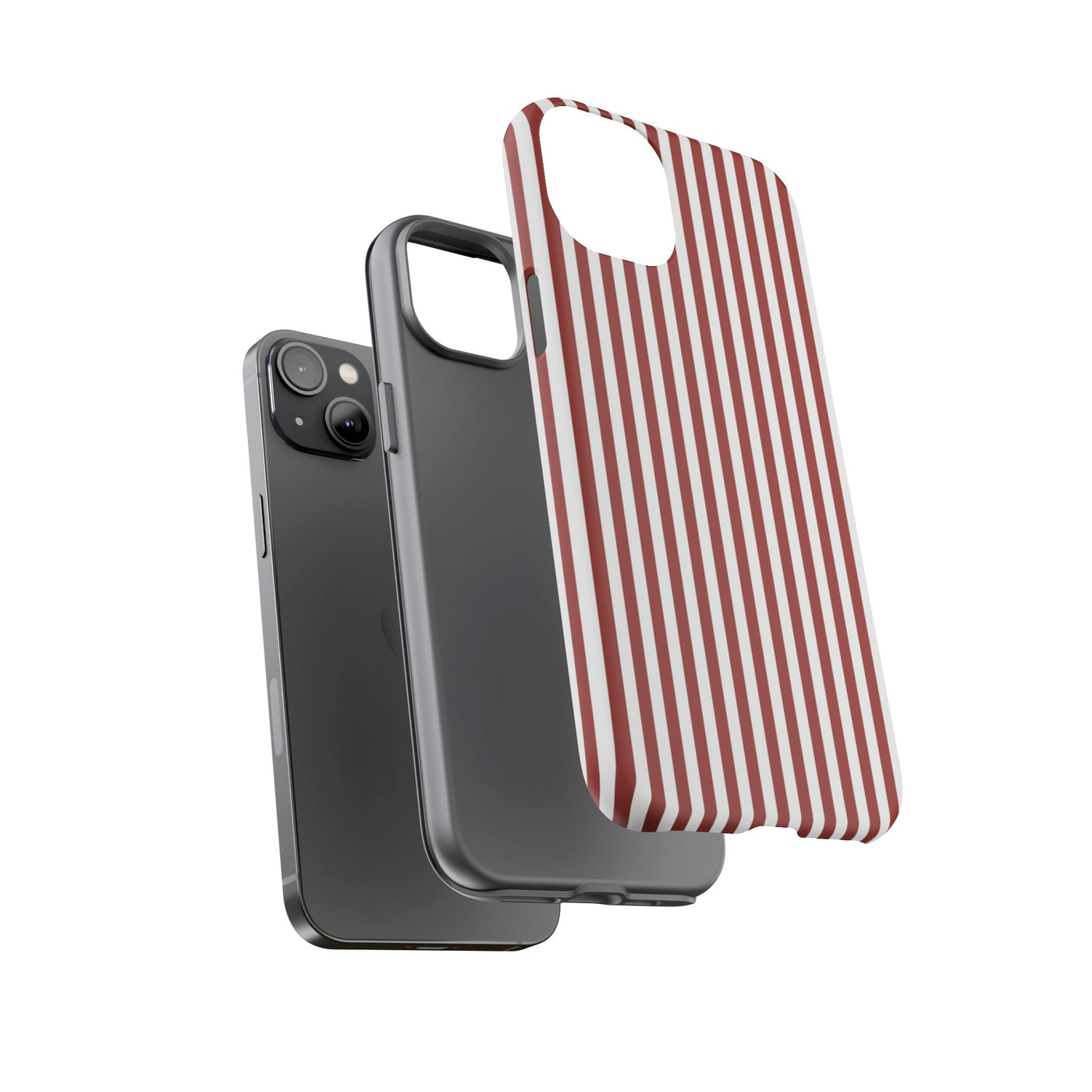 Tough Premium Red Stripes Phone Case Gift for Her - For Apple iPhone 16 Pro Max 16e iPhone 15 Pro iPhone Iphone 14 Plus 13 Pro 12 SE XR - Studio40ParkLane
