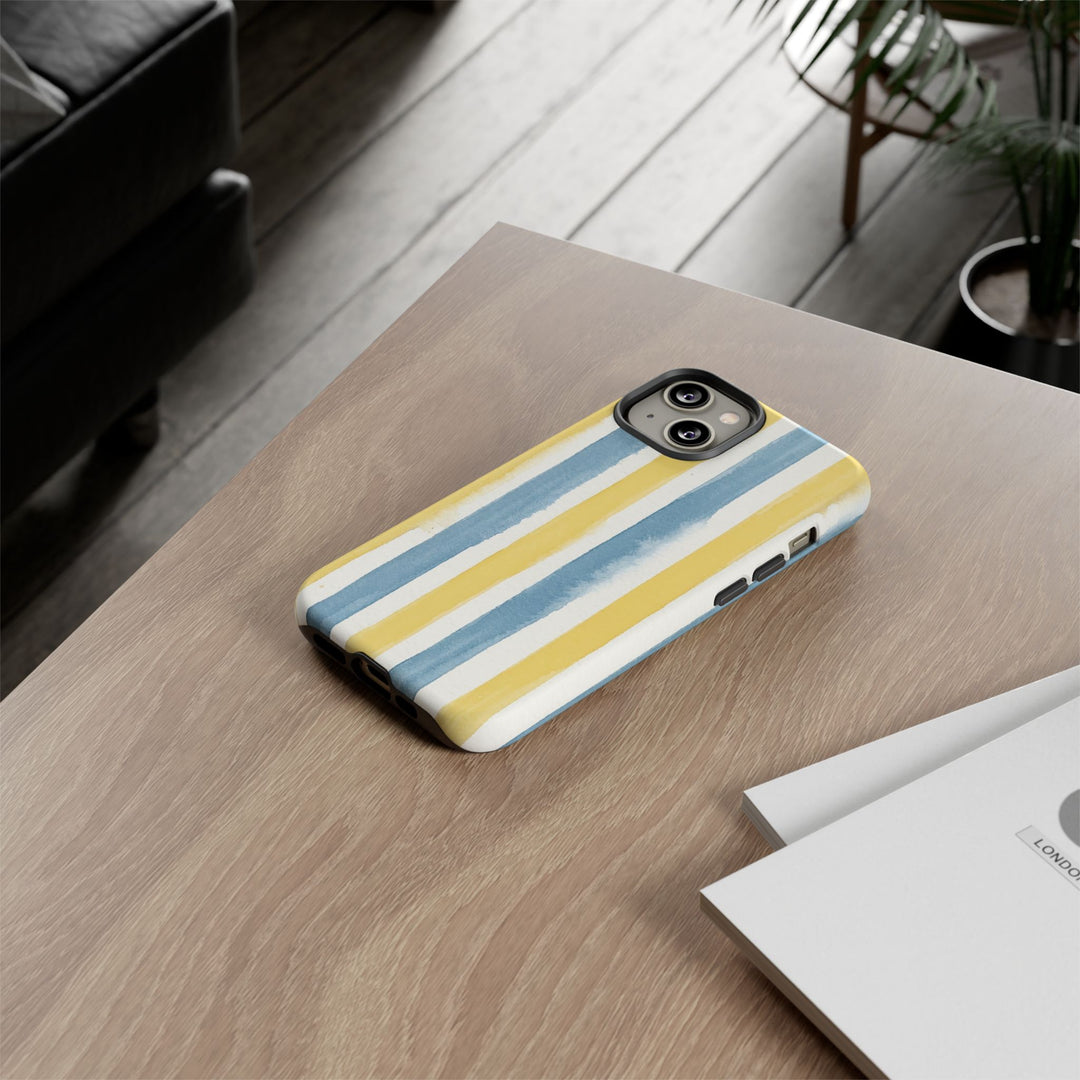 Tough Cute Yellow Stripes Phone Case, for IPhone 17 Pro Max | Iphone 17 Air, Iphone 16, IPhone 15, 14 13 12, Samsung Galaxy S26, S25, S24, S23 - Studio40ParkLane