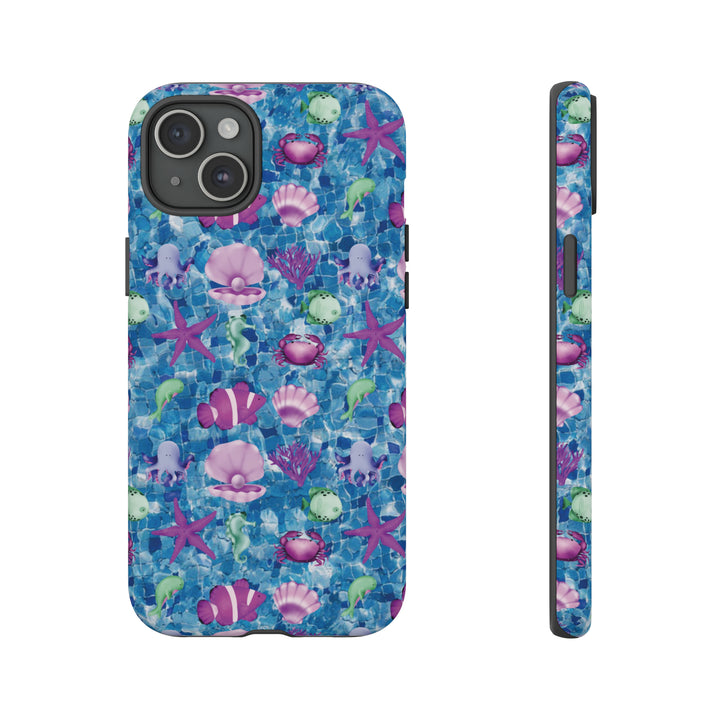 Cute IPhone Case | Blue Pink Under The Sea, iPhone 15 Case | iPhone 15 Pro Case, Iphone 14 Case, Iphone 14 Pro Max Case, Protective Iphone Case - Studio40ParkLane