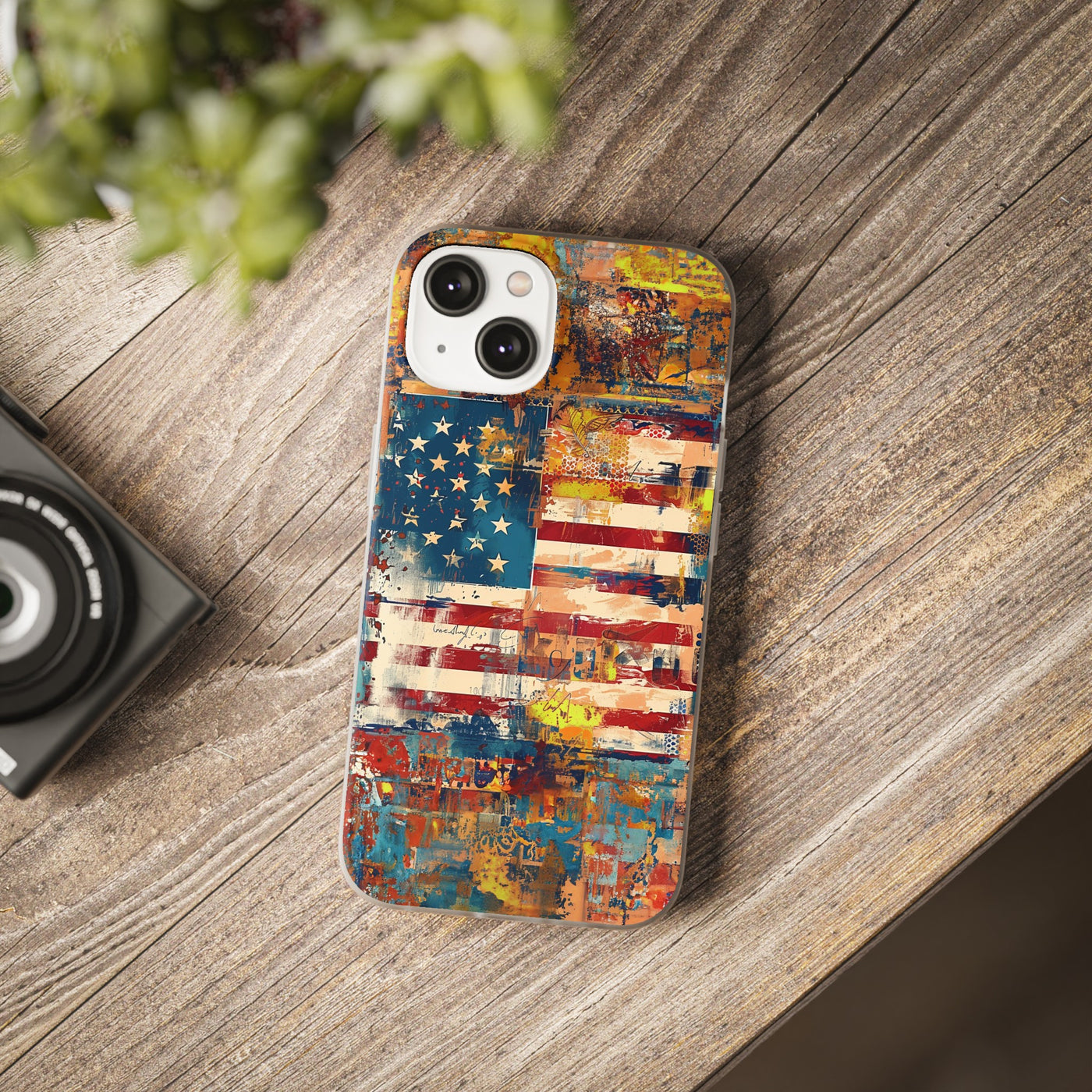 Cute Flexi Phone Cases, US Flag Abstract, Compatible with Samsung Galaxy S23, Samsung S22, Samsung S21, Samsung S20, Galaxy S20 Ultra