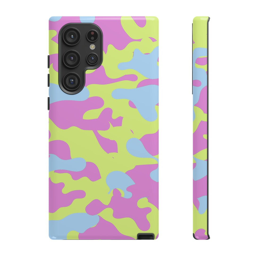 Cute Phone Case | Aesthetic Phone Cases| for Galaxy S23, S22, S21, S20 | Blue Pink Camouflage, Protective Phone Case - Studio40ParkLane