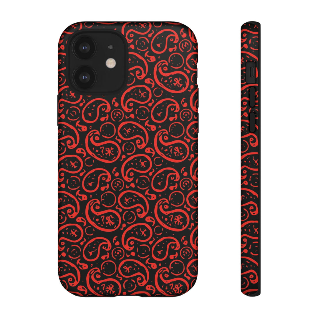 Cute IPhone Case | iPhone 15 Case | iPhone 15 Pro Max Case, Iphone 14 Case, Iphone 14 Pro Max Case IPhone Case for Art Lovers, Paisley Red - Studio40ParkLane