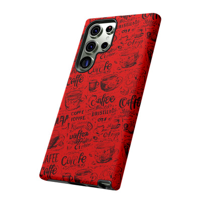 Cute Samsung Phone Case | Aesthetic Samsung Phone Case | Galaxy S23, S22, S21, S20 | Red Black Coffee, Protective Phone Case