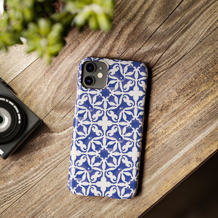 Slim Blue Mosaic Gift for Her Cute Phone Cases for Iphone 16 Case | iPhone 15 Case | iPhone 15 Pro Max Case, Iphone 14, Iphone 14 Pro Max, Iphone 13, 11,10,8,7 - Studio40ParkLane