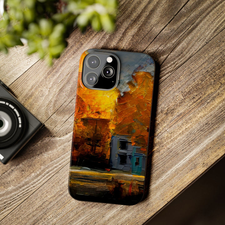 Slim Cute Phone Cases for Iphone - | iPhone 15 Case | iPhone 15 Pro Max Case, Iphone 14 Case, Iphone 14 Pro Max, Iphone 13, Fall Leaves Oil Paint Effect - Studio40ParkLane