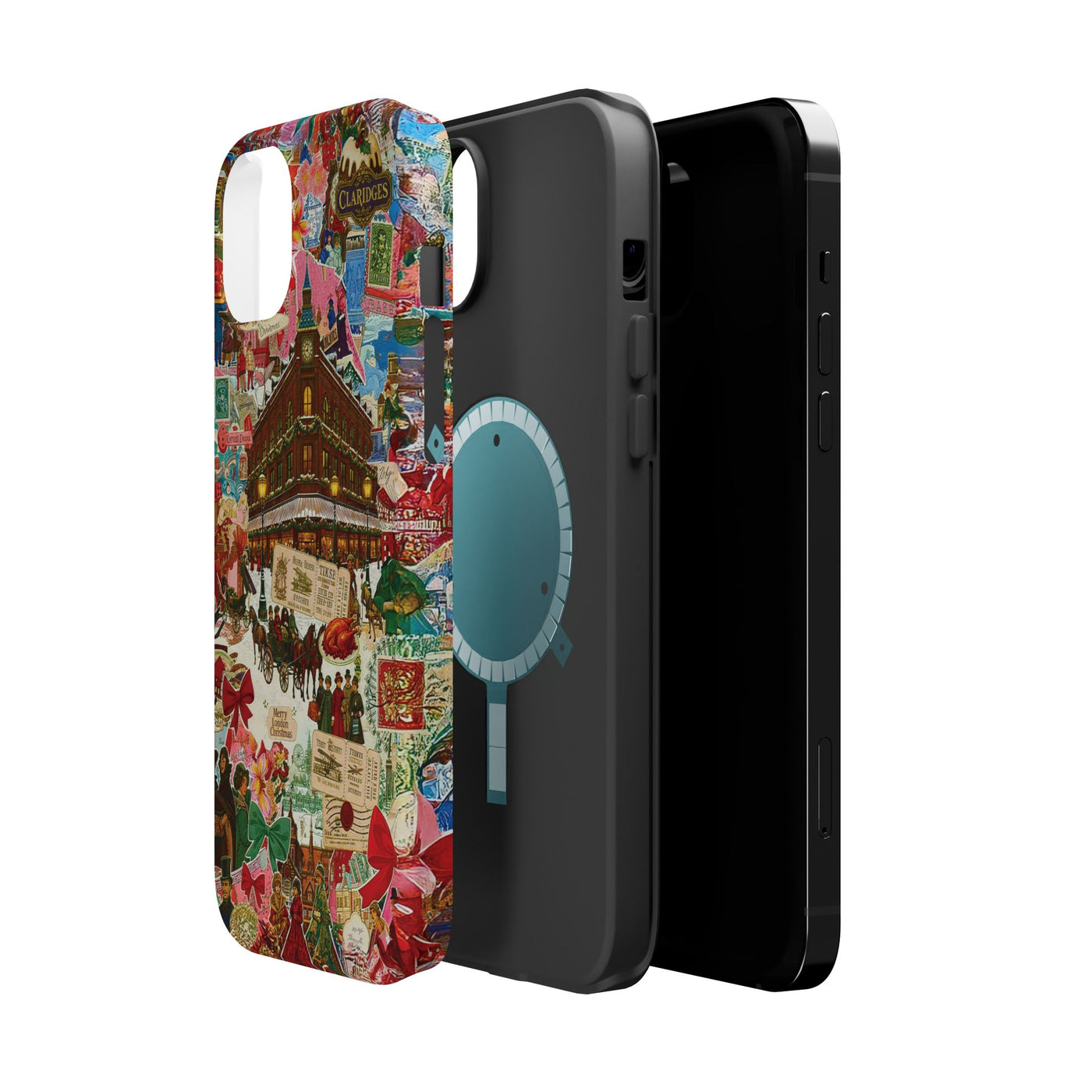 Aesthetic Tough Magsafe London Coquette Collage Phone Case - For iPhone 17 Pro Max iPhone 16 Pro iPhone 15 Iphone 14 Plus 13 Pro 12 11 10 - Studio40ParkLane