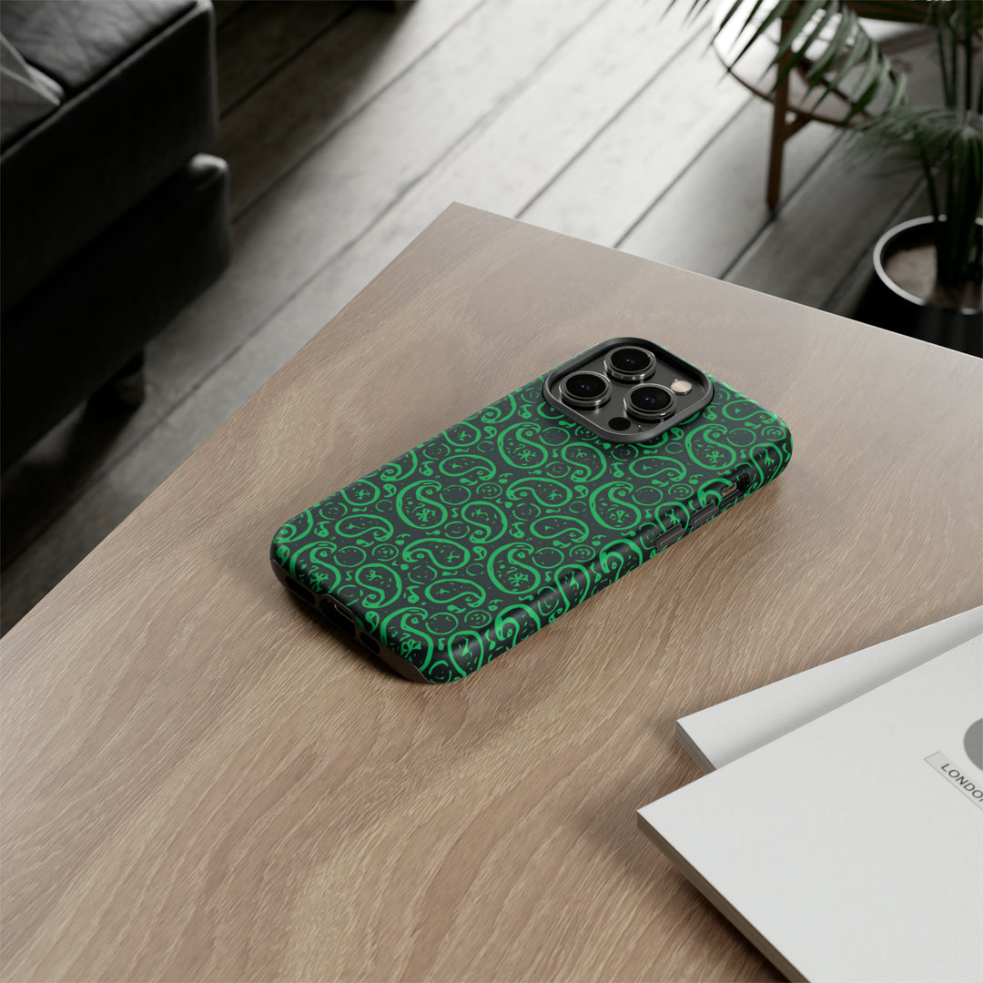 Cute IPhone Case | iPhone 15 Case | iPhone 15 Pro Max Case, Iphone 14 Case, Iphone 14 Pro Max Case IPhone Case for Art Lovers, Paisley Green - Studio40ParkLane