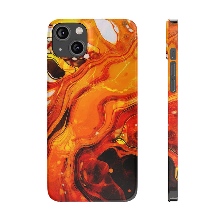 Slim Cute Phone Cases for Iphone - | iPhone 15 Case | iPhone 15 Pro Max Case, Iphone 14 Case, Iphone 14 Pro Max, Iphone 13, Marble Orange Yellow - Studio40ParkLane
