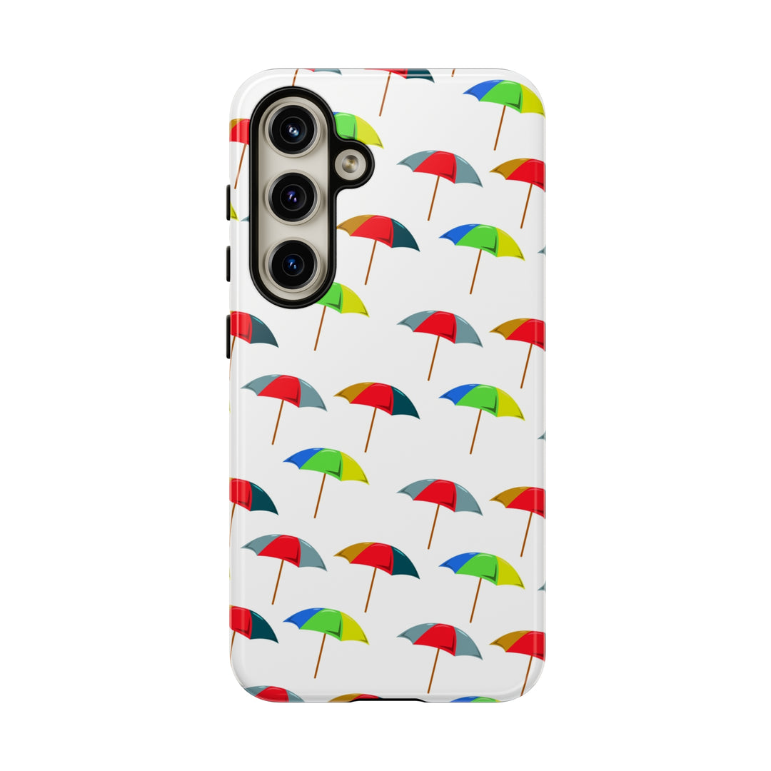 Cute Samsung Phone Case | Aesthetic Samsung Phone Case | Galaxy S23, S22, S21, S20 | Colorful Beach Parasols, Protective Phone Case - Studio40ParkLane