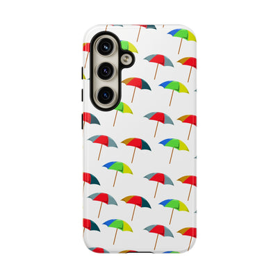 Cute Samsung Phone Case | Aesthetic Samsung Phone Case | Galaxy S23, S22, S21, S20 | Colorful Beach Parasols, Protective Phone Case