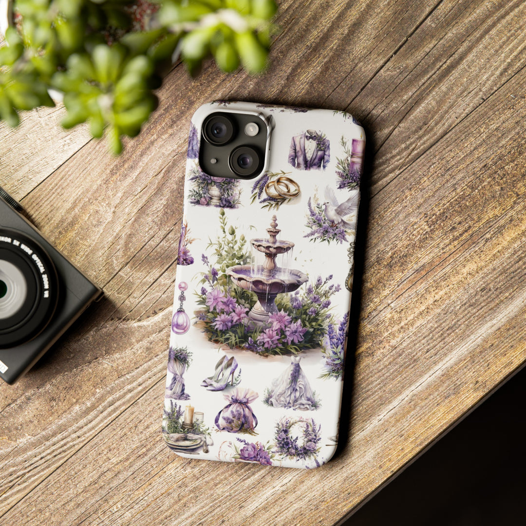 Slim Cute Phone Cases for Iphone | iPhone 15 Case | iPhone 15 Pro Max Case, Iphone 14, Iphone 14 Pro Max, Iphone 13, Lavender Wedding Theme - Studio40ParkLane