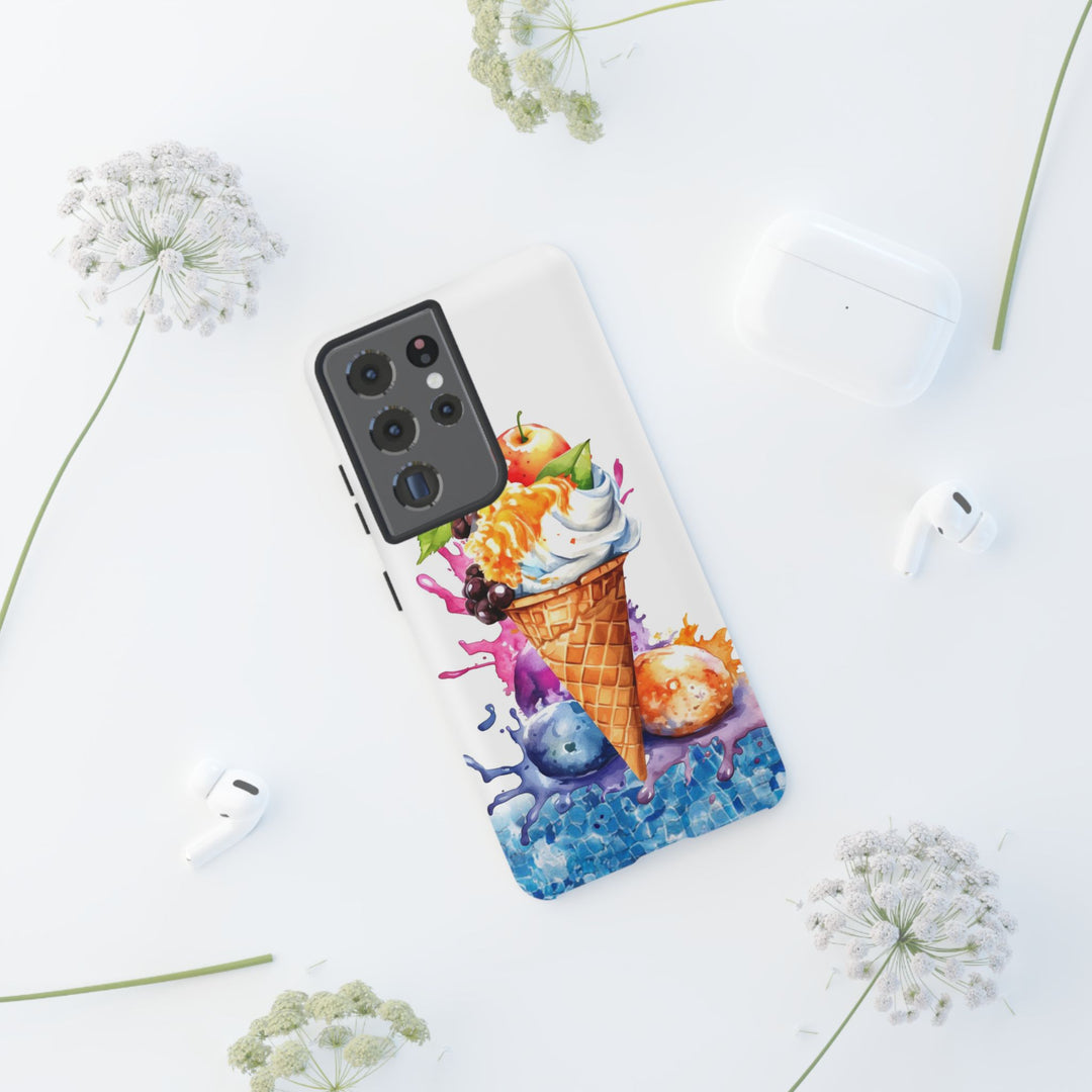 Impact Resistant, Summer Ice Cream Cone, Cute Phone Cases for Samsung S24, S23, S22, S21, IPhone 15 pro Iphone 14 pro Iphone 13 IPhone 12 Iphone 11 - Studio40ParkLane