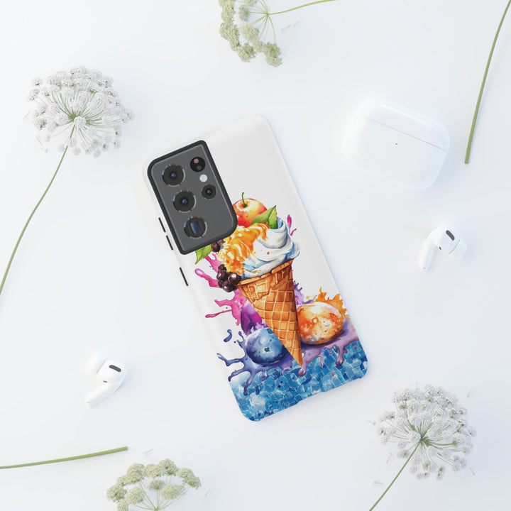 Impact Resistant, Summer Ice Cream Cone, Cute Phone Cases for Samsung S24, S23, S22, S21, IPhone 15 pro Iphone 14 pro Iphone 13 IPhone 12 Iphone 11 - Studio40ParkLane