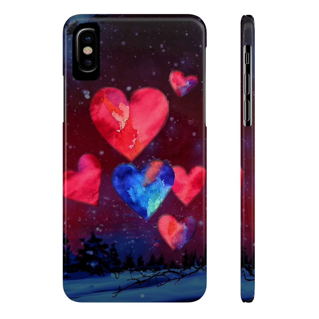 Slim Cute Phone Cases for Iphones - | iPhone 15 Case | iPhone 15 Pro Max Case, Iphone 14 Case, Iphone 14 Pro Max, Iphone 13, Night Sky Hearts Love - Studio40ParkLane