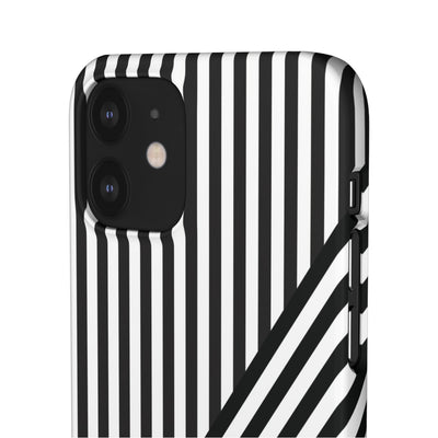 Aesthetic Black White Stripes Cute Phone Case Sleek Snap - For iPhone 17 Pro Max iPhone 16 Pro iPhone 15 Iphone 14 Plus 13 Pro 12 11 10 Gift - Studio40ParkLane