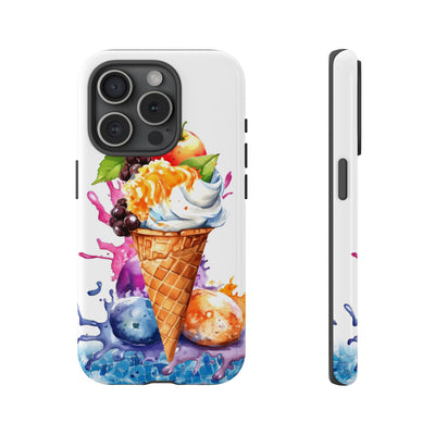 Impact Resistant, Summer Ice Cream Cone, Cute Phone Cases for Samsung S24, S23, S22, S21, IPhone 15 pro Iphone 14 pro Iphone 13 IPhone 12 Iphone 11