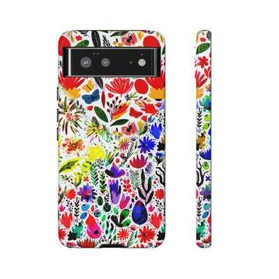 Impact Resistant, Colored Flowers, Cute Phone Cases for Samsung S24, S23, S22, S21, IPhone 15 pro Iphone 14 pro Iphone 13 IPhone 12 Iphone 11