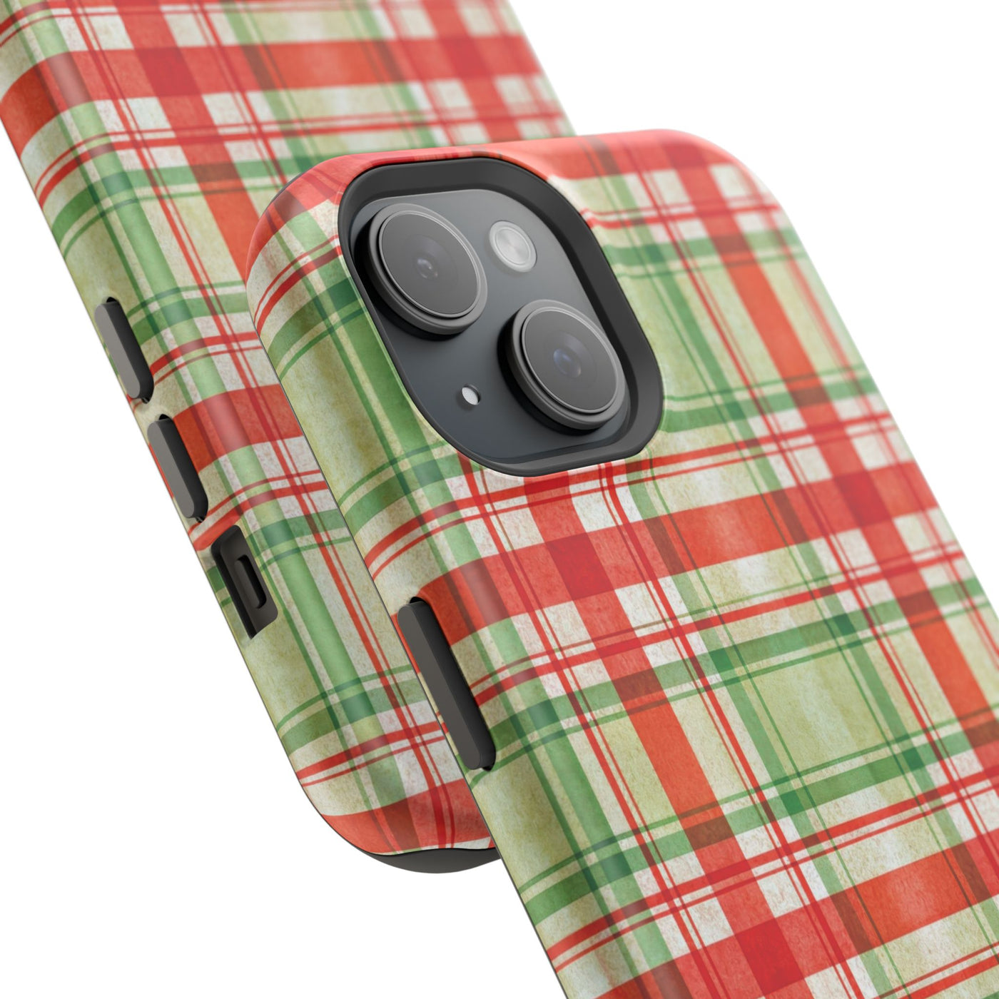 Aesthetic Tough Magsafe Red Green Checkered Phone Case - For iPhone 17 Pro Max iPhone 16 Pro iPhone 15 Iphone 14 Plus 13 Pro 12 11 10 - Studio40ParkLane