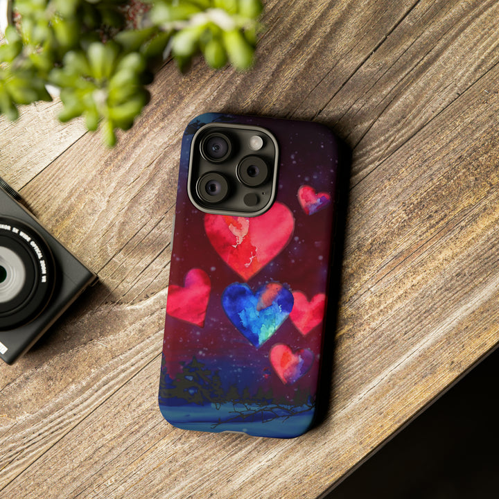 Cute IPhone Case | Rising Heart Love Night, iPhone 15 Case | iPhone 15 Pro Case, Iphone 14 Case, Iphone 14 Pro Max Case, Iphone 13 Case - Studio40ParkLane
