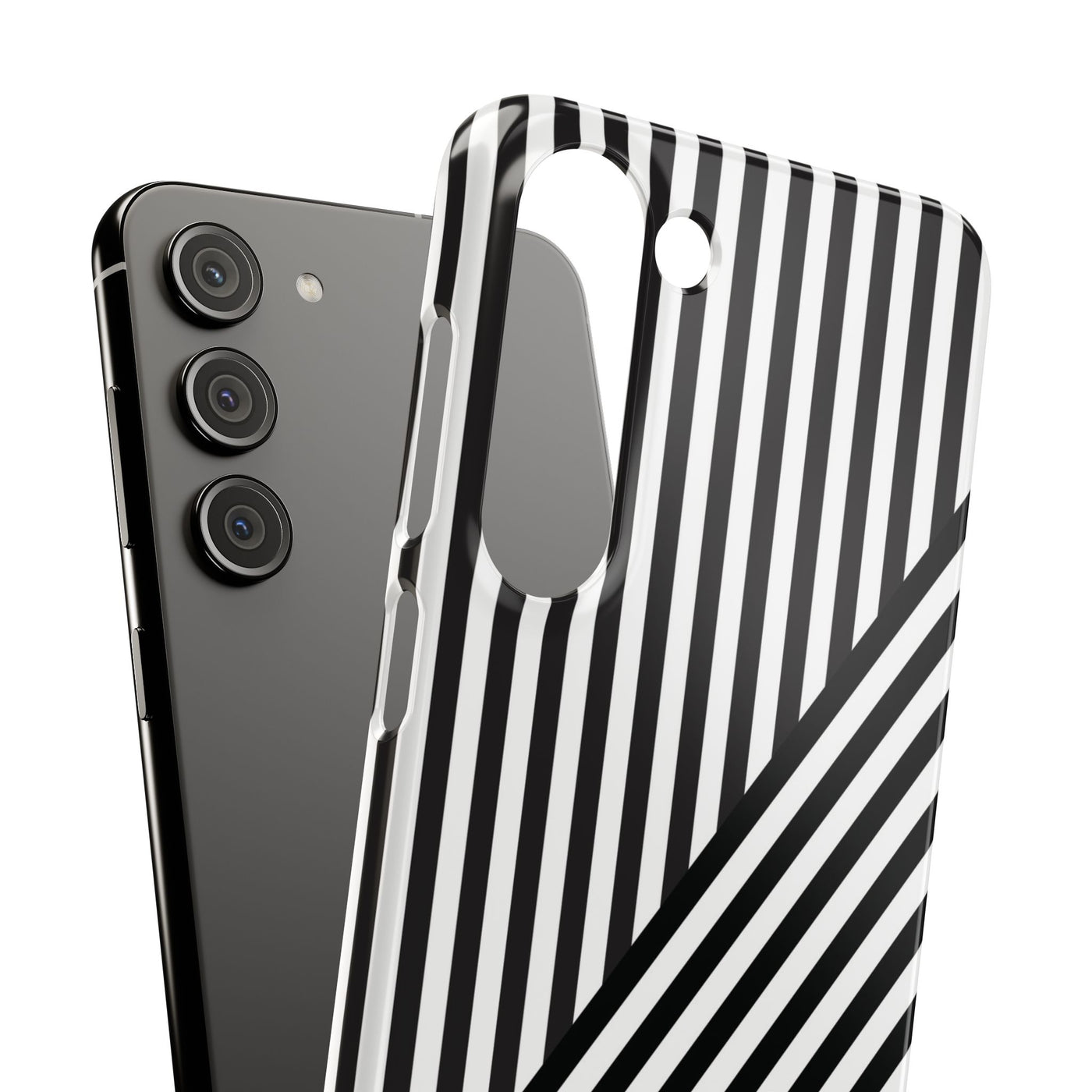Aesthetic Black White Stripes Cute Phone Case Sleek Snap - For iPhone 17 Pro Max iPhone 16 Pro iPhone 15 Iphone 14 Plus 13 Pro 12 11 10 Gift - Studio40ParkLane