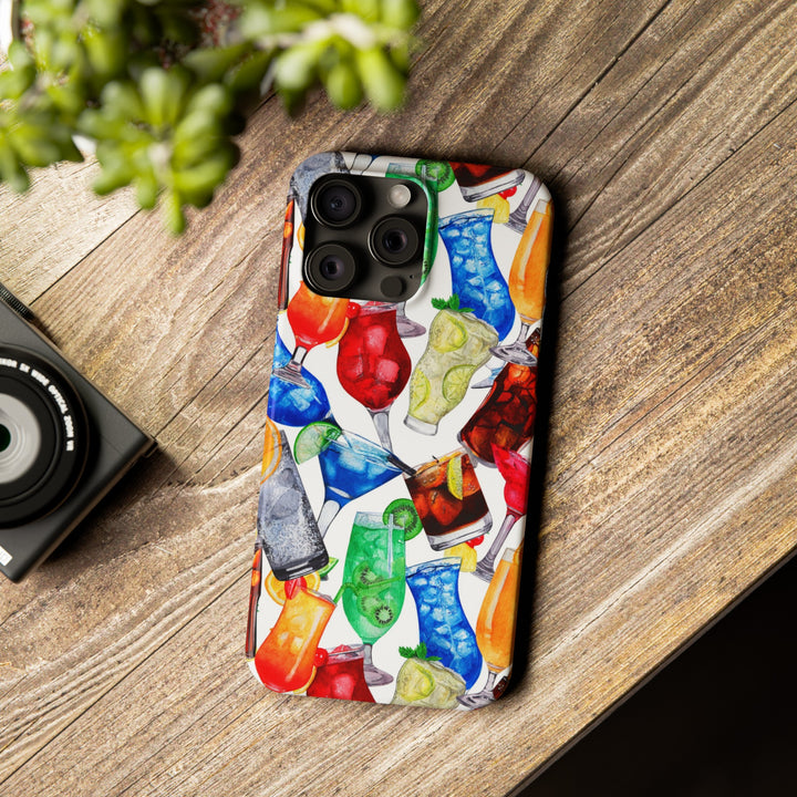Slim Cute Phone Cases for Iphone - | iPhone 15 Case | iPhone 15 Pro Max Case, Iphone 14 Case, Iphone 14 Pro Max, Iphone 13, Summer Fruit Cocktail - Studio40ParkLane