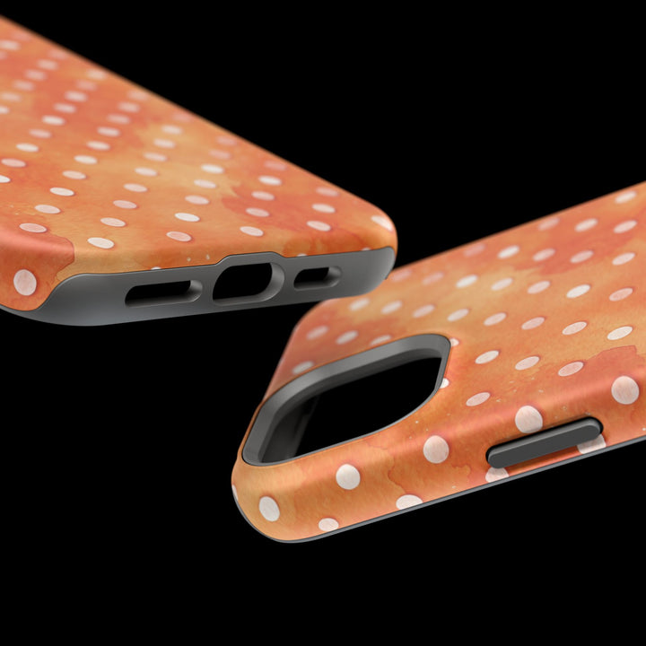 Aesthetic Tough Magsafe Orange Polka Dots Phone Case - For iPhone 17 Pro Max iPhone 16 Pro iPhone 15 Iphone 14 Plus 13 Pro 12 11 10 XR - Studio40ParkLane