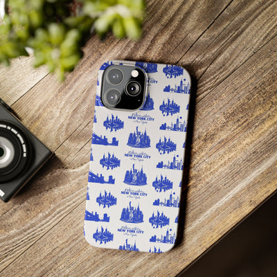 New York Skyline Blue Collage Coquette Gift for Her Cute Phone Cases for Iphone 16 Pro Max | iPhone 15 Case | iPhone 15 Pro Max Case, Iphone 14, Iphone 14 Pro Max, Iphone 13 12 11 8 7