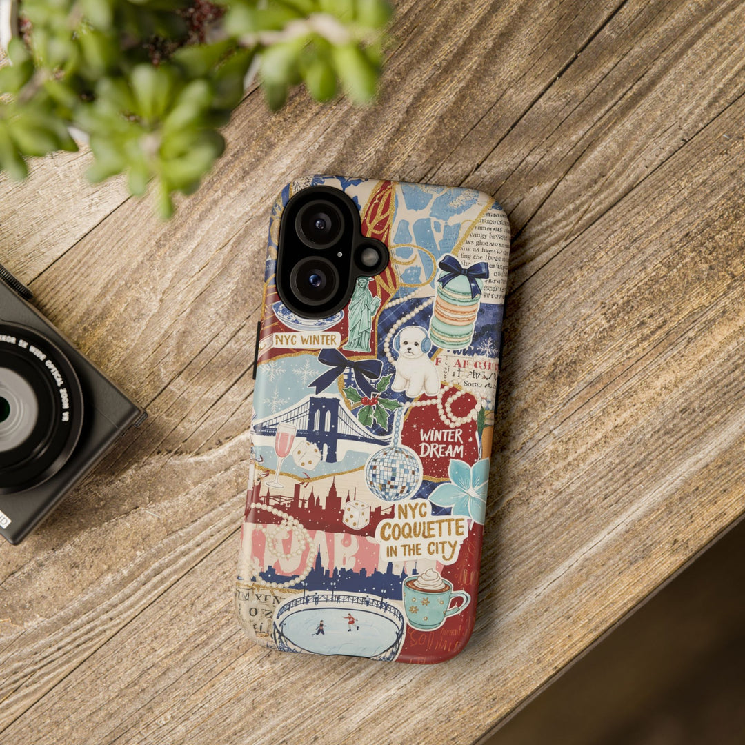New York Winter Coquette Collage Tough Premium Phone Case - For iPhone 17 Pro Max iPhone 16 Pro iPhone 15 Iphone 14 Plus 13 Pro 12 11 10 XR