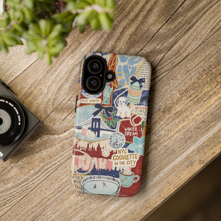 New York Winter Coquette Collage Tough Premium Phone Case - For iPhone 17 Pro Max iPhone 16 Pro iPhone 15 Iphone 14 Plus 13 Pro 12 11 10 XR