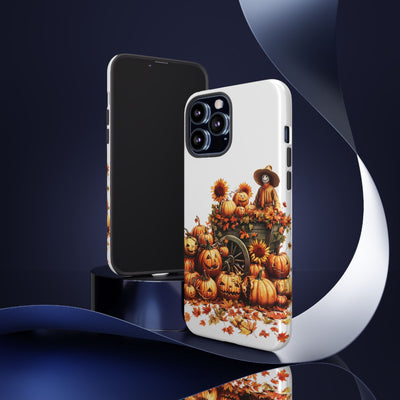 Impact Resistant, Fall Leaves Scarecrow, Cute Phone Cases for Samsung S24, S23, S22, S21, IPhone 15 pro Iphone 14 pro Iphone 13 IPhone 12 Iphone 11