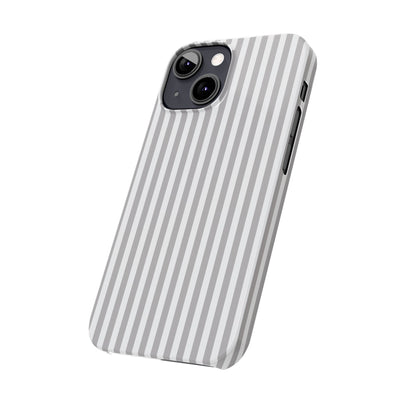 Slim Light Grey Striped Cute Phone Case for Iphone 16 - | iPhone 15 Pro Max Case | iPhone 14 Case Iphone 13 12 11 10 9 8 7 Gift for Her - Studio40ParkLane