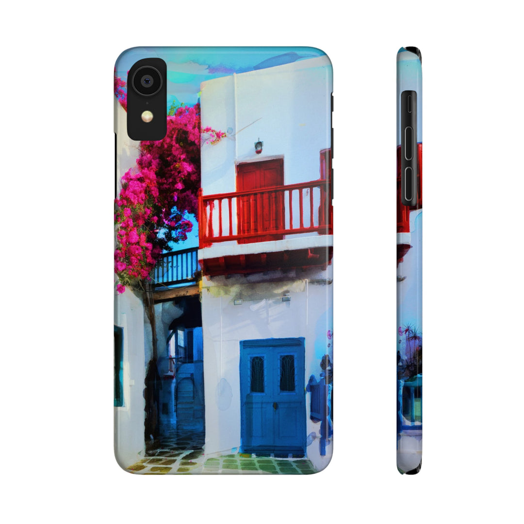 Slim Cute Phone Cases for Iphone | iPhone 15 Case | iPhone 15 Pro Max Case, Iphone 14, Iphone 14 Pro Max, Iphone 13, Colorful Greek Alley Watercolor - Studio40ParkLane