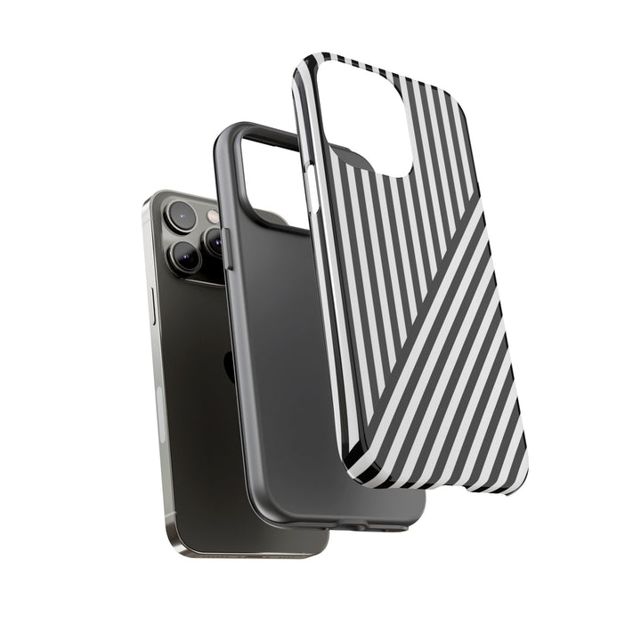 Aesthetic Tough Black White Stripes Phone Case - For iPhone 17 Pro Max iPhone 16 Pro iPhone 15 Iphone 14 Plus 13 Pro 12 11 10 XR - Studio40ParkLane